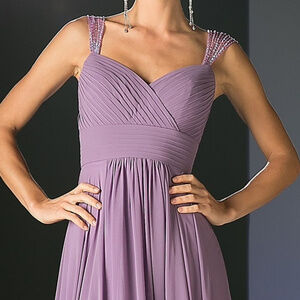 NEW Eggplant Sleeveless Prom Long Dress CD7461